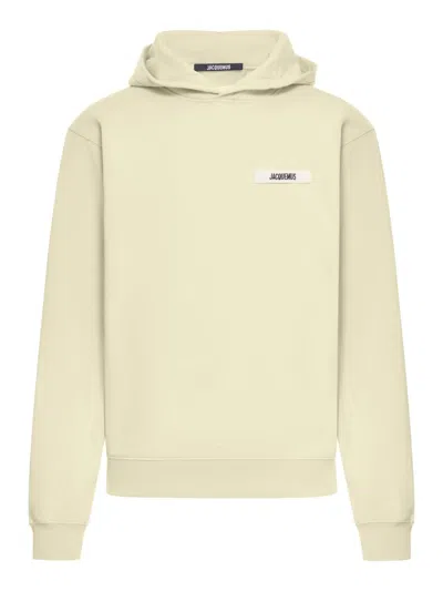 Jacquemus Le Hoodie Zip Gros Grain In Yellow