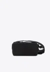 Jacquemus Le Cuerda Horizontal Black Messenger Bag With Logo Lettering Detail In Cotton Man In Black