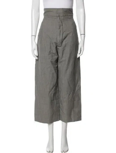 Pre-owned Jacquemus Houndstooth Print Wide Leg Pants In Silver