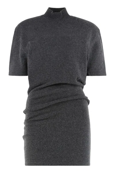 JACQUEMUS JACQUEMUS I LIVE IN A CHESTNUT KNITTED DRESS.