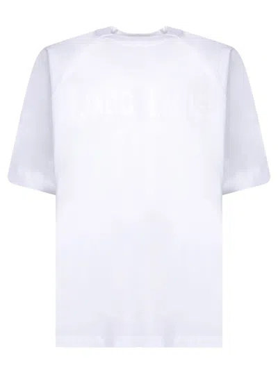 JACQUEMUS JACQUEMUS ICONIC COTTON T-SHIRT WITH TONAL LOGO AND MODERNDESIGN