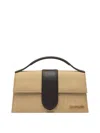 Jacquemus Le Grande Bambino Raffia And Leather Top Handle Bag In Brown