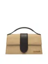 Jacquemus The Great Bambino Leather-trimmed Tote Bag In Sand