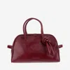 Jacquemus Le Petit Tourism In Shiny Vintage-finished Leather Bags In Burgundy