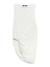 Jacquemus Le Haut Peplo White Top With Square Neck And Cut-out On The Side In Viscose Blend Woman In White