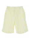 Jacquemus Aloe Striped Pattern Elastic Waistband Shorts In Yellow