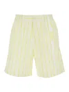 Jacquemus Aloe Striped Pattern Elastic Waistband Shorts In Yellow