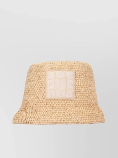 Jacquemus Intricate Textured Woven Hat In Cream