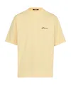 Jacquemus Yellow T-shirt With Logo On The Front And Print On The Back In Nude