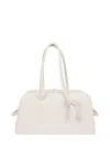 Jacquemus Ivory Hammered Leather Shoulder Bag In Multi
