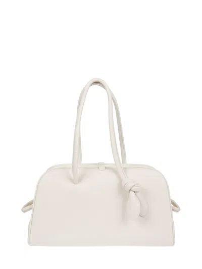 Jacquemus Ivory Hammered Leather Shoulder Bag In Multi