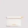 Jacquemus La Petite Natural Pochette Golden Logo In White