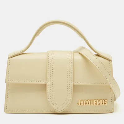 Pre-owned Jacquemus Ivory Leather Mini Le Bambino Top Handle Bag. In White