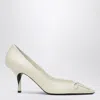 Jacquemus Ivory Python-effect Embossed Leather Tourni Décolleté In White