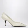 Jacquemus Tourni 80 Python-embossed Leather Pumps In White