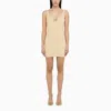 Jacquemus Womens Light Ivory La Robe Sierra Logo-plaque Knitted Mini Dress In White
