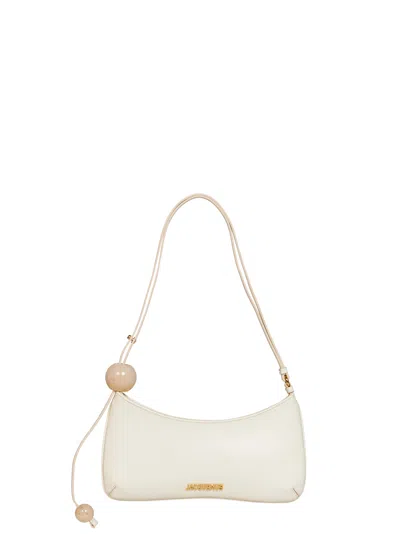 Jacquemus Ivory The Bisou Perle Beaded Shoulder Bag In Neutral