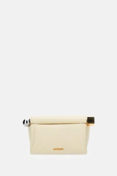Jacquemus Ivory The Rond Carr Clutch