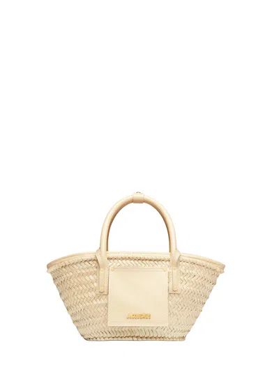 Jacquemus Ivory The Small Soli Basket Mini Beach Basket Bag In White