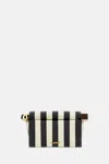 Jacquemus Striped Patchwork Raffia Fold-over Clutch In Red