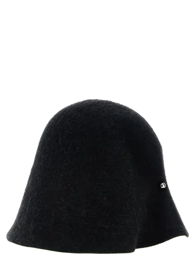 Jacquemus Ja343541bm Merino Wool Felt Beanie In Black