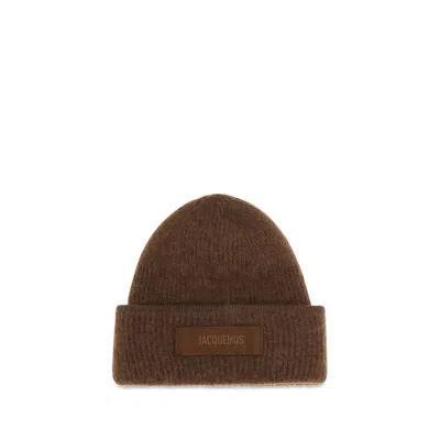 Jacquemus Jaacu00666ak00227850bb Alpaca Blend Ribbed Beanie In Brown