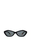 Jacquemus Angular Sunglasses Gold Accents In Black