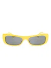 Jacquemus Capri Rectangular Sunglasses In Yellow