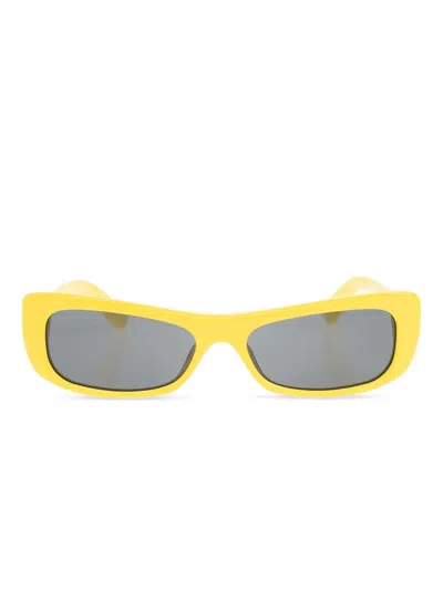 Jacquemus Capri Rectangular Sunglasses In Yellow