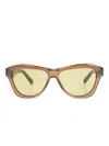 Jacquemus Logo Print Round Sunglasses In Brown