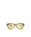 Jacquemus Logo Print Round Sunglasses In Brown
