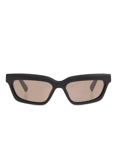 Jacquemus Logo Print Square Sunglasses In Gray