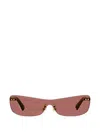 Jacquemus Jac69s Oversized Sculptural Wrap Sunglasses In Burgundy