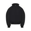 Jacquemus Stretch Cotton Blend Jacket With Zip And High Collar In Black