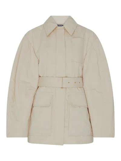 Jacquemus Le Blouson Bari Down Jacket In Beige