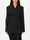 Jacquemus Tailored Double-breasted Blazer With Structured Shoulders In Black