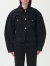 Jacquemus La Veste De Nimes Black Jacket With Rear Belt In Denim Woman In Schwarz