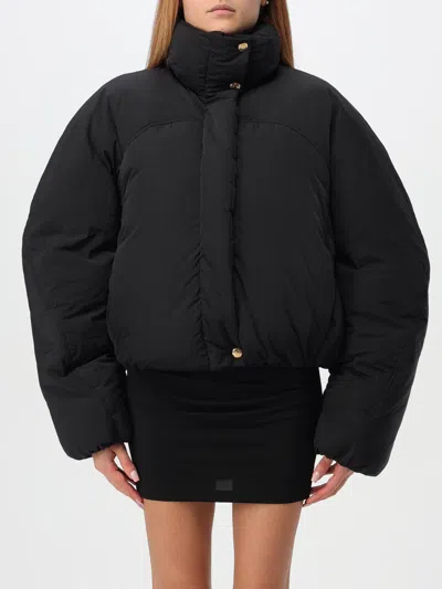 Jacquemus Cropped Black Puffer Jacket With Oversized Sleeves In Multi