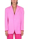 Jacquemus Woman Suit Jacket Fuchsia Size 4 Virgin Wool, Elastane