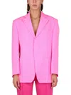 Jacquemus Woman Suit Jacket Fuchsia Size 4 Virgin Wool, Elastane In Pink