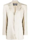 Jacquemus La Veste Tibau Linen-blend Blazer In Light Beige