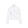 Jacquemus Denim Jacket Structured Flap Pockets In White