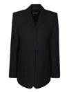 Jacquemus Caraco Raw-seam Single-breasted Blazer In Black