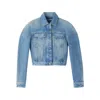Jacquemus La Veste De-nimes Ovalo Puffer Jackets Light Blue In Blue