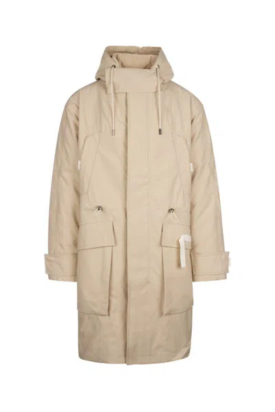 Jacquemus Beige Embroidered Logo Fastening Coat