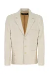 Jacquemus Men Melange Sand Linen Blend Linu Blazer In Beige O Tan