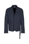 Jacquemus La Veste Piccinni Belted Jacket Featuring Notch Lapels In Navy