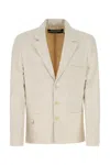 Jacquemus Melange Sand Linen Blend Linu Blazer In Neutral