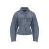 Jacquemus Classic Cotton Denim Jacket With Tailored Hem And Chest Pockets In Blue