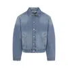 Jacquemus Denim Mirada Jacket Collared Front Pockets In Blue